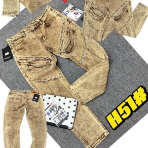 Slim fit cargo jeans with elastic