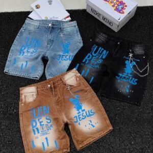 baggy short jeans潮