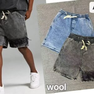 jeans shorts with wool